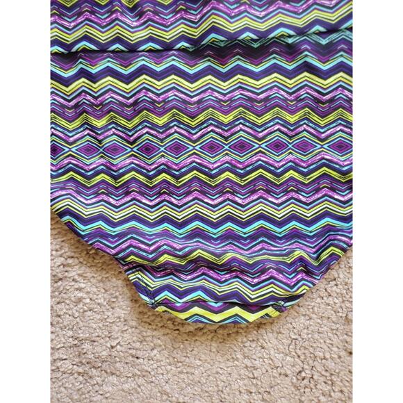 Athleta Purple Zigzag Geometric Print Foldover Bikini Swimsuit Bottom, Sz Large - Picture 7 of 8